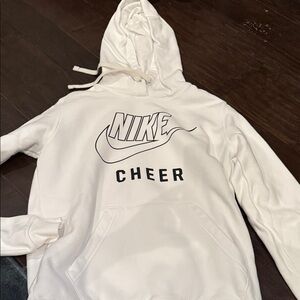 Nike White Hoodie with Cheer Print